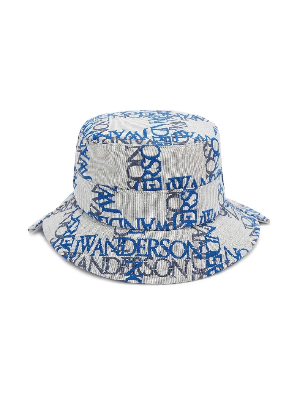 asymmetric logo-print bucket hat - 2