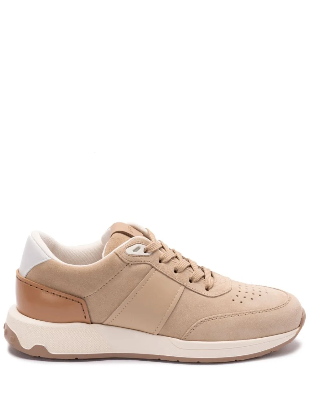 leather-trim suede sneakers - 1