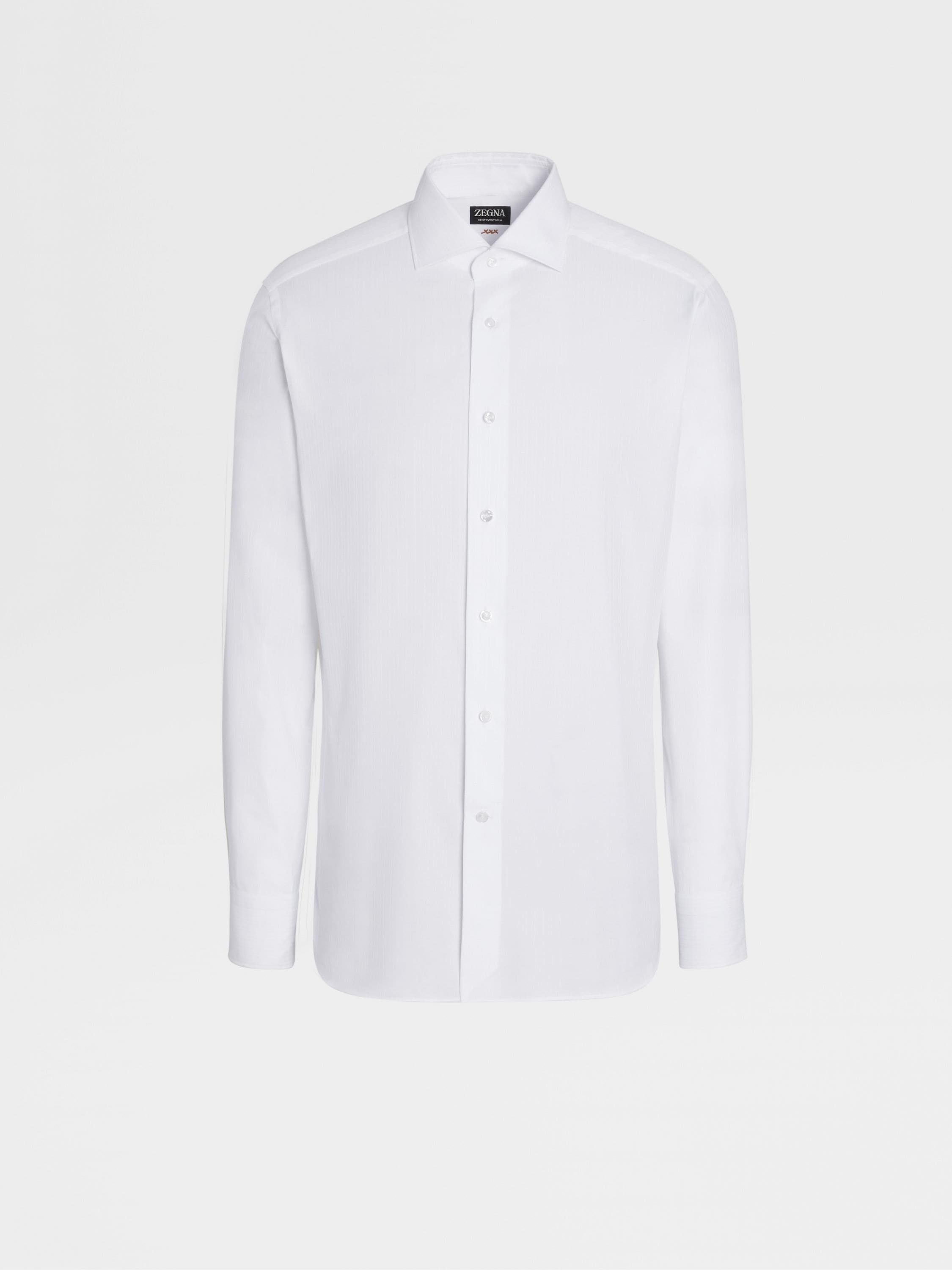 WHITE CENTOVENTIMILA COTTON STRIPED SHIRT - 1