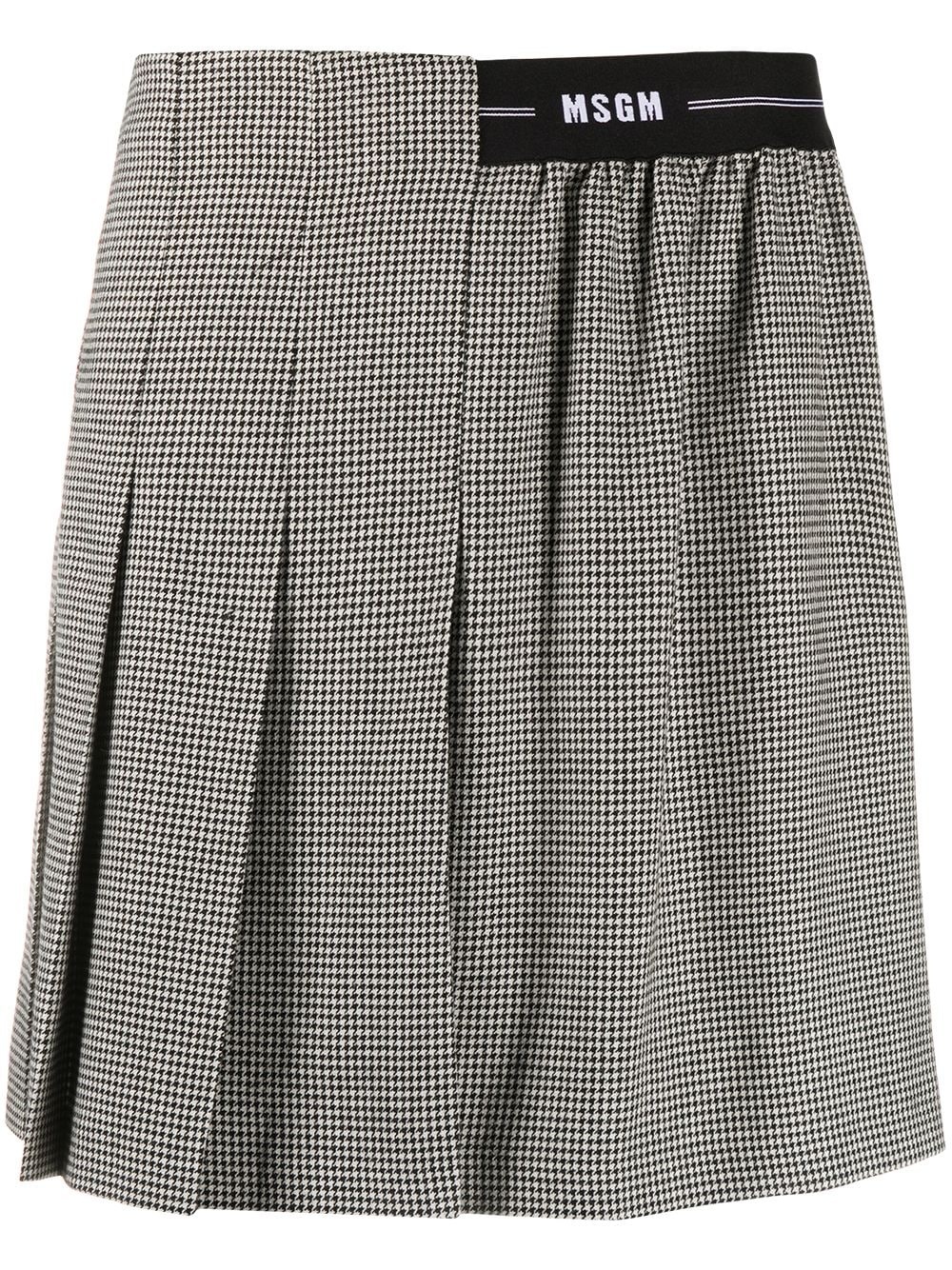 logo waistband pleated skirt - 1