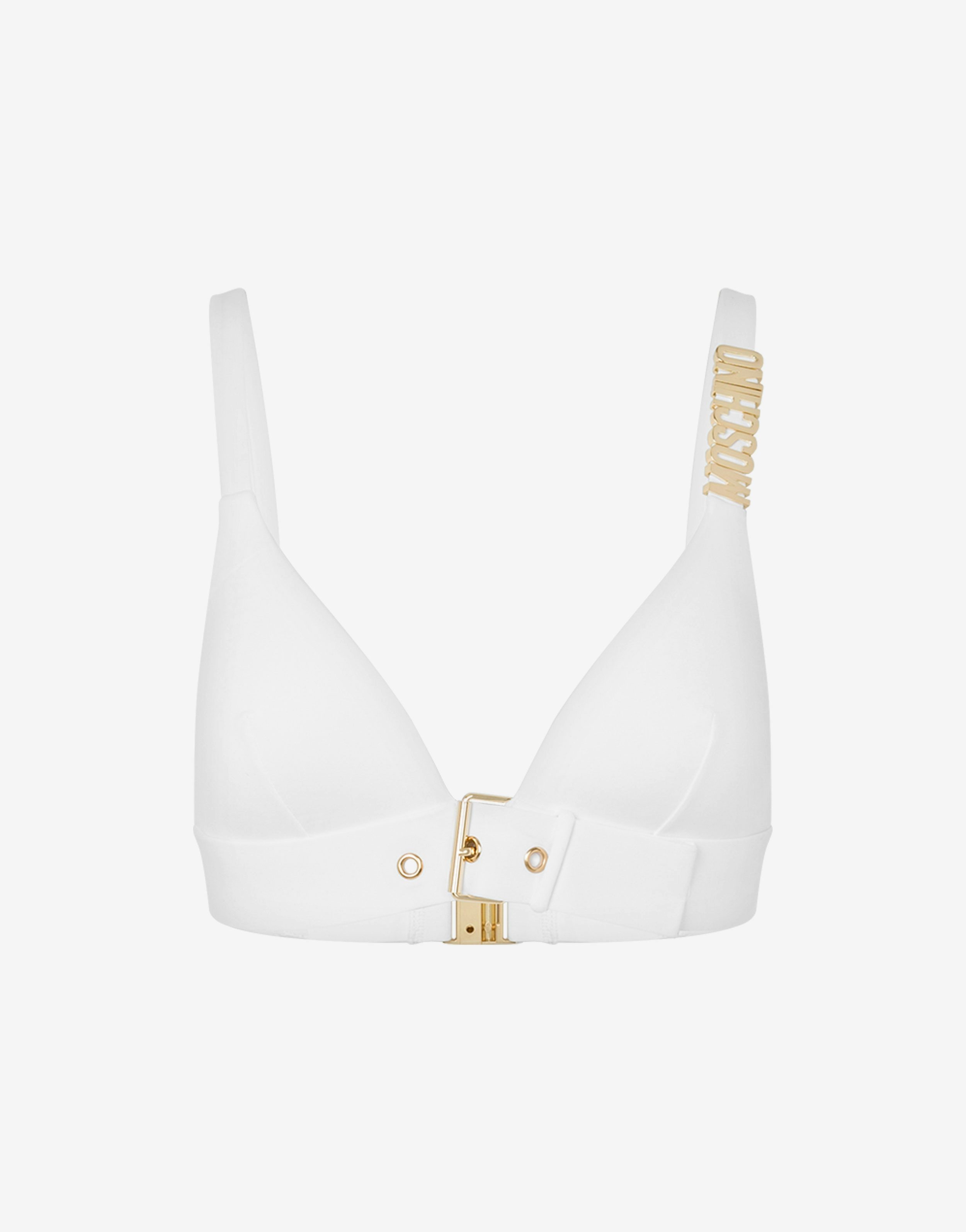 GOLD BUCKLE LYCRA BIKINI TOP - 1