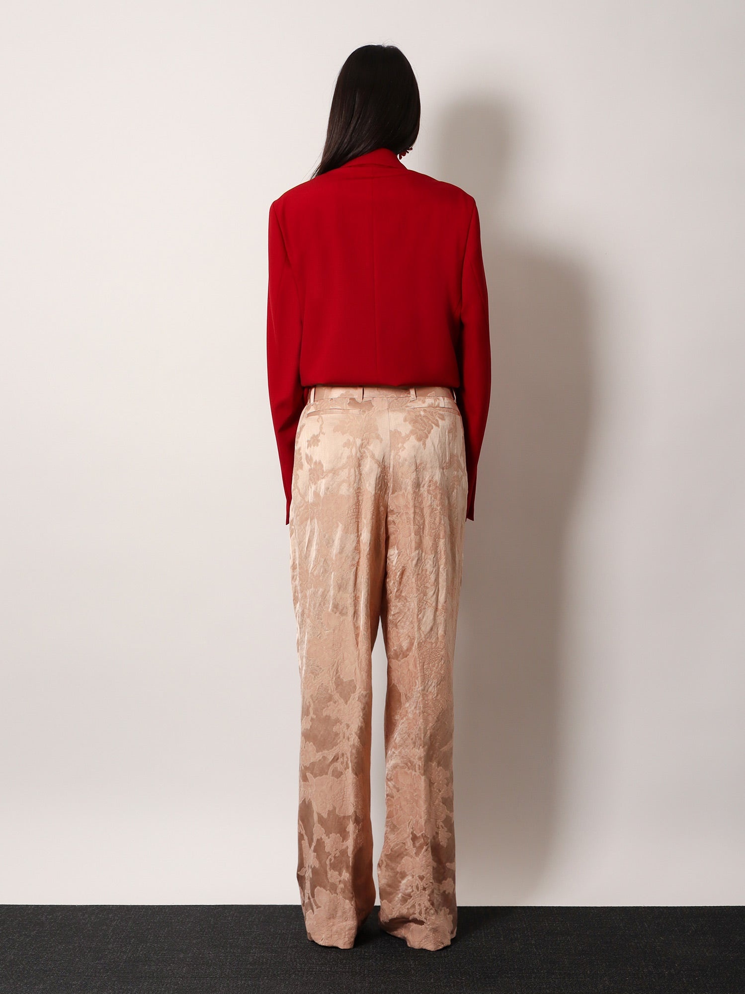 パンツ DRIES VAN NOTEN Damasked linen viscose trouser belt Rosa Dries Van Noten Damasked linen and viscose trouser with belt