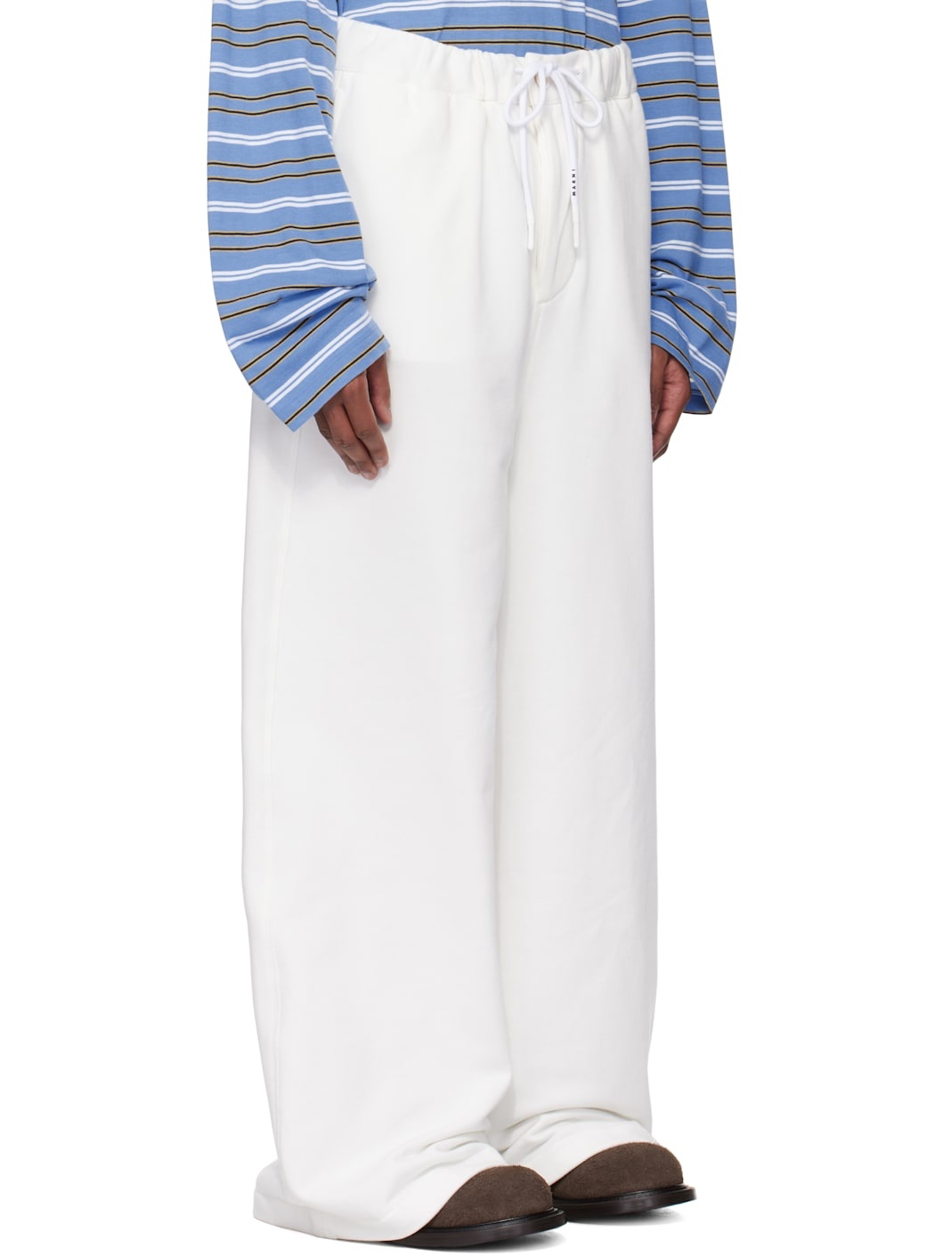 White Loopback Sweatpants - 2