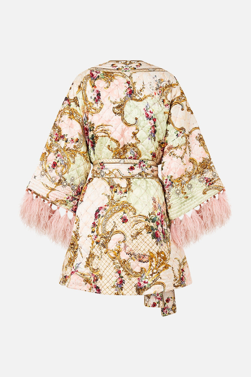 LAYER WITH TIE BELT AND FEATHERS 8