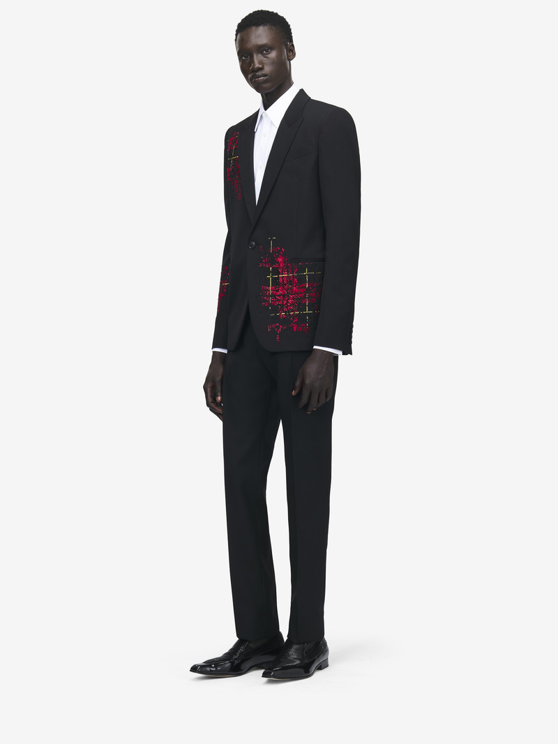 Tartan Embroidery Single-breasted Jacket 4