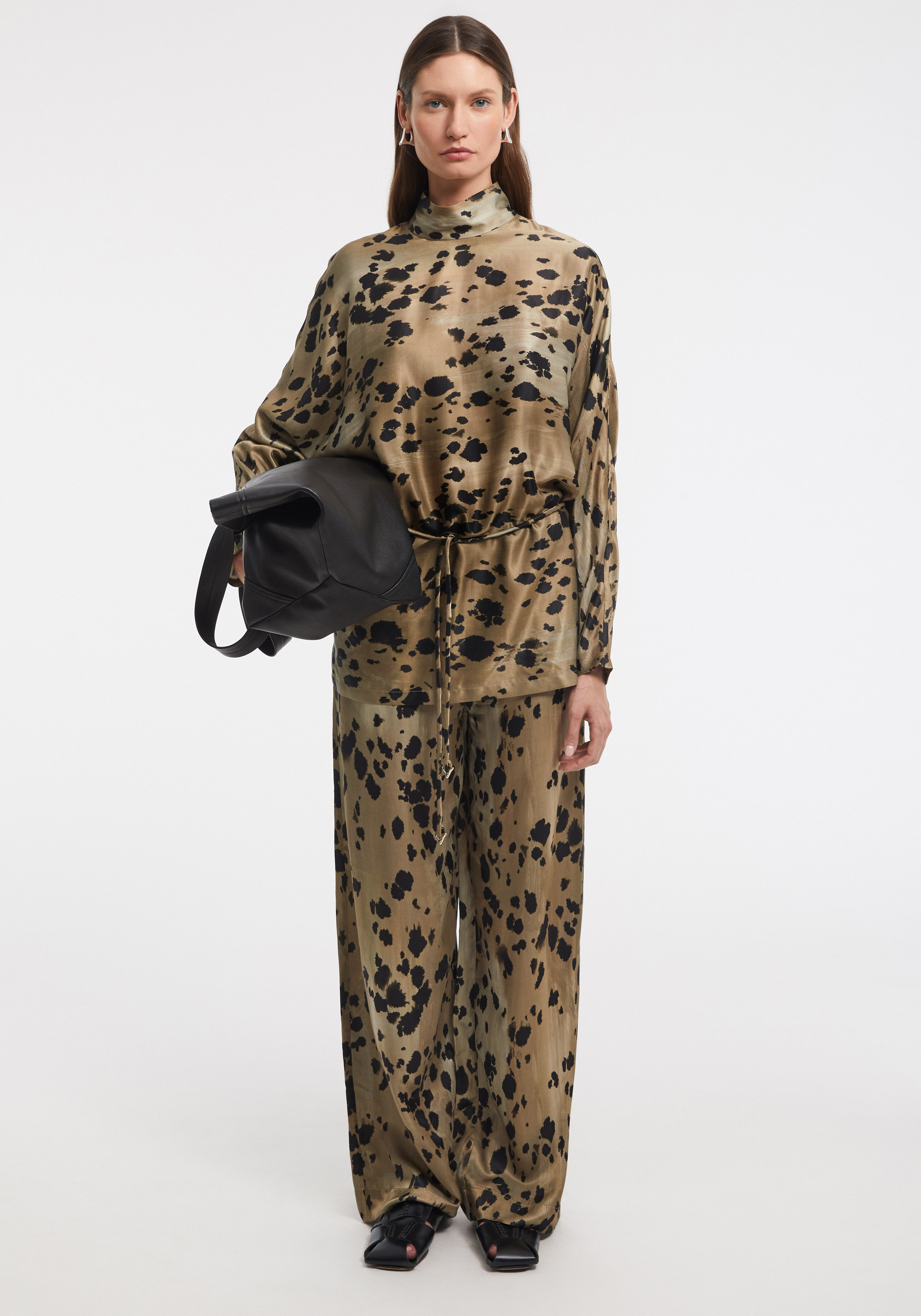 DEW
Animal print silk-blend turtleneck - 2