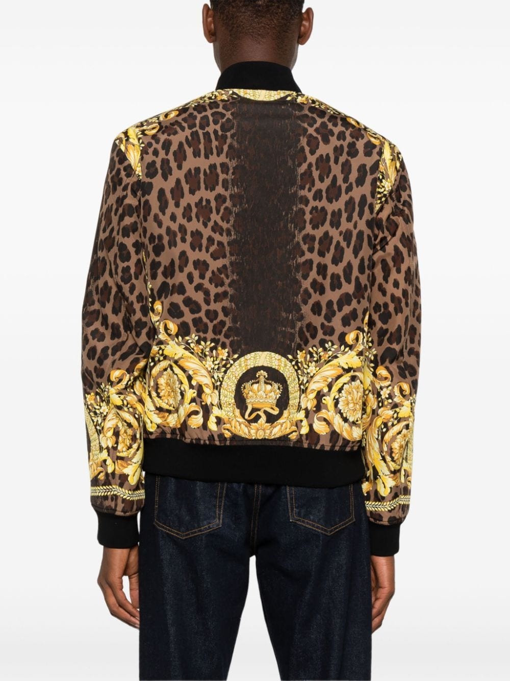 Barocco-print bomber jacket - 4