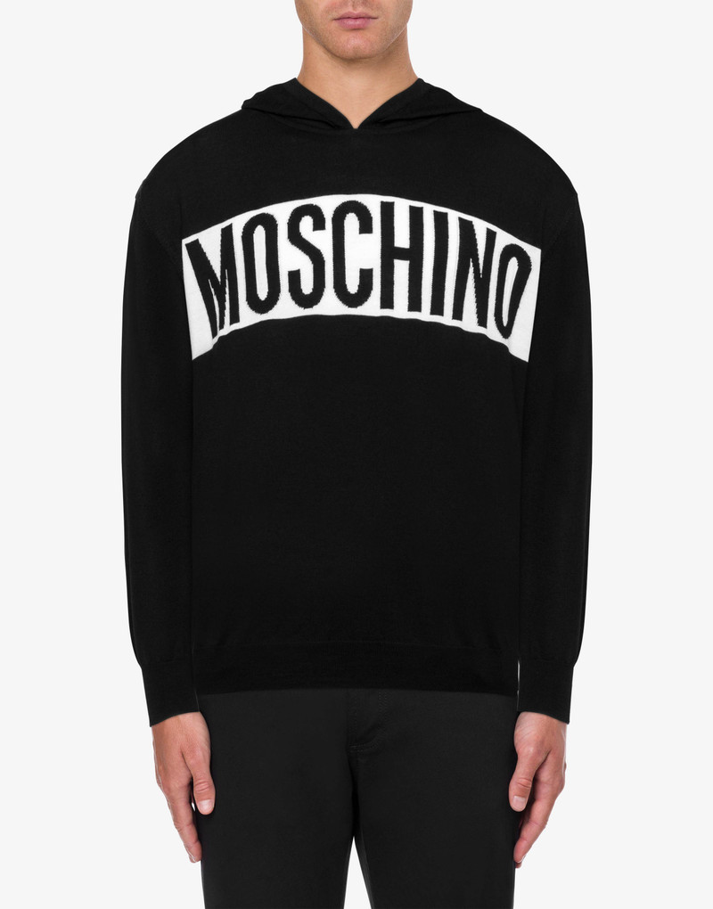 Moschino LOGO BOND WOOL HOODED SWEATER outlook