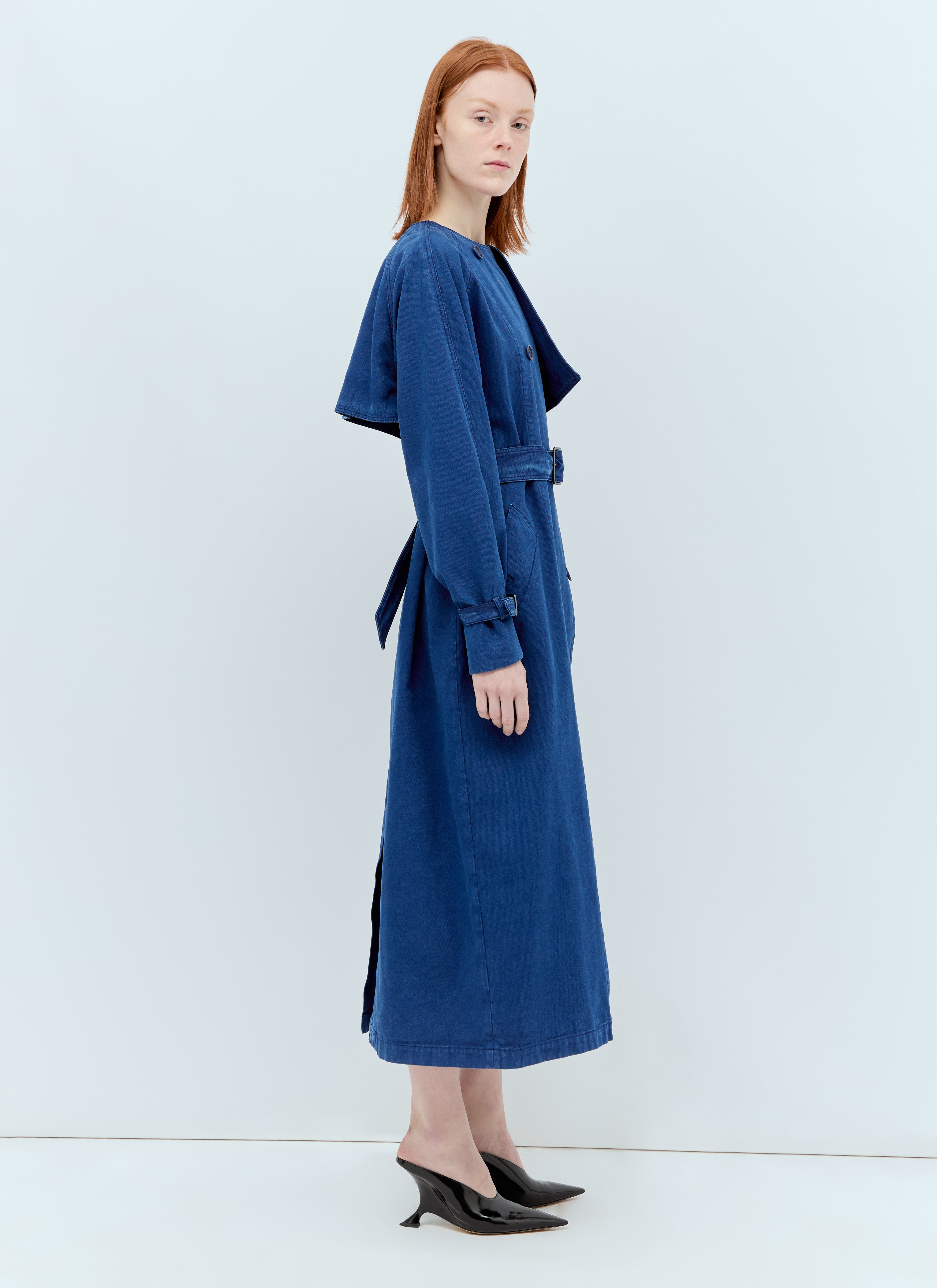 Max Mara Women Canvas Double-Breasted Trench Coat - 5