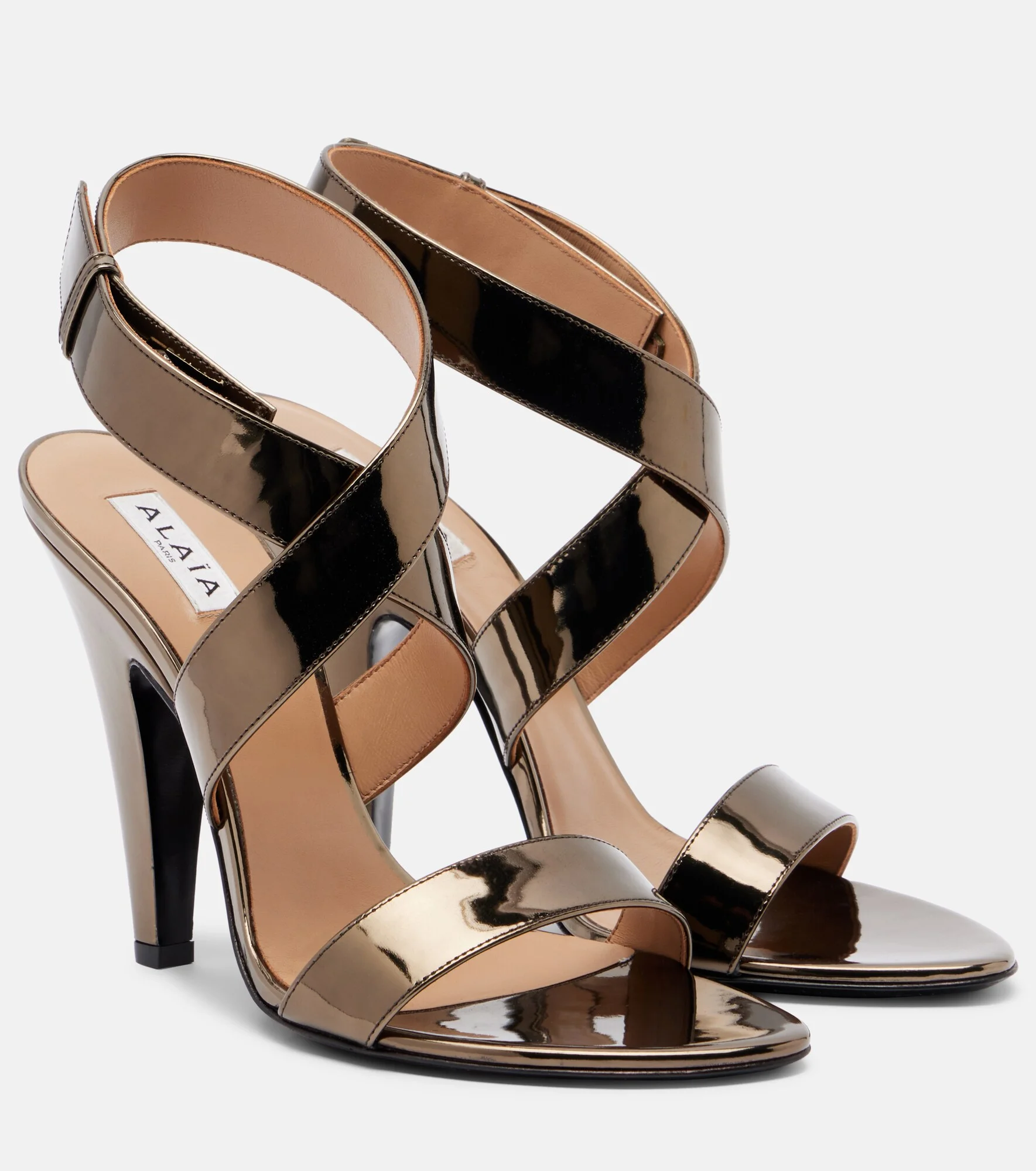 Mirrored leather sandals - 1