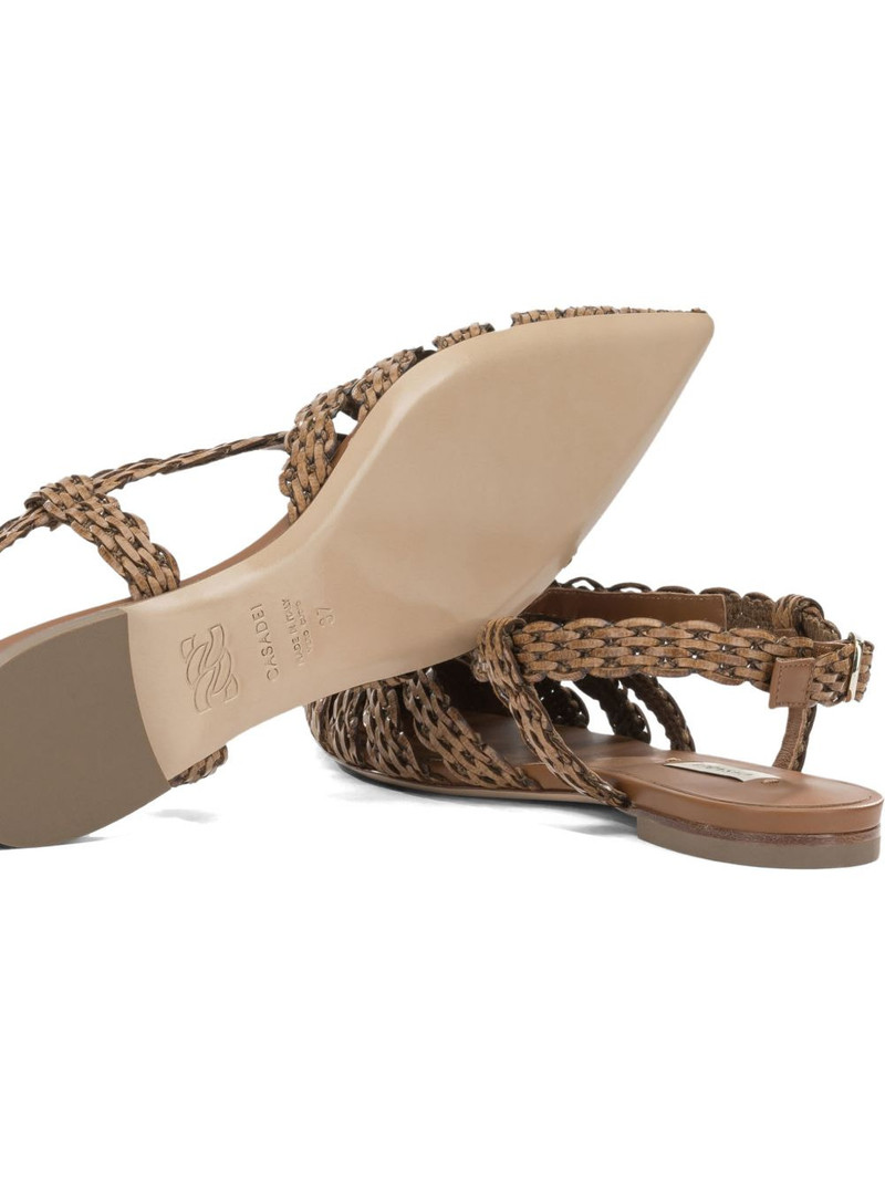 Avenida woven leather flat pumps 4