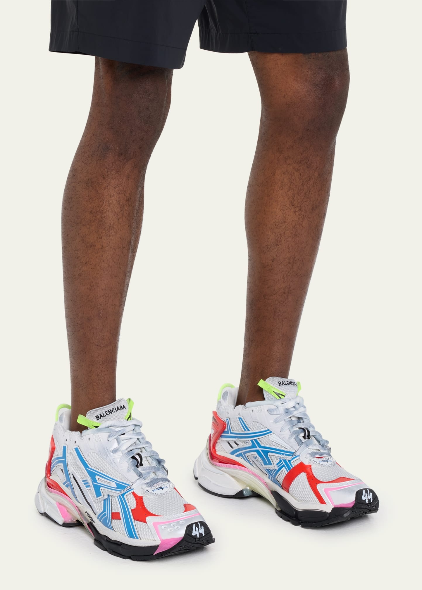 BALENCIAGA Men's Multicolor Mesh Runner Sneakers