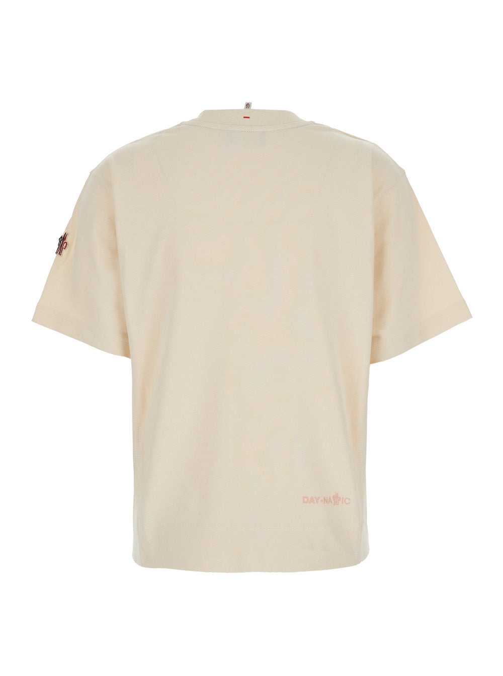 Moncler Grenoble Women White T-Shirt With Logo Printed On The Front And Logo Patch On The Sleeve In  - 2