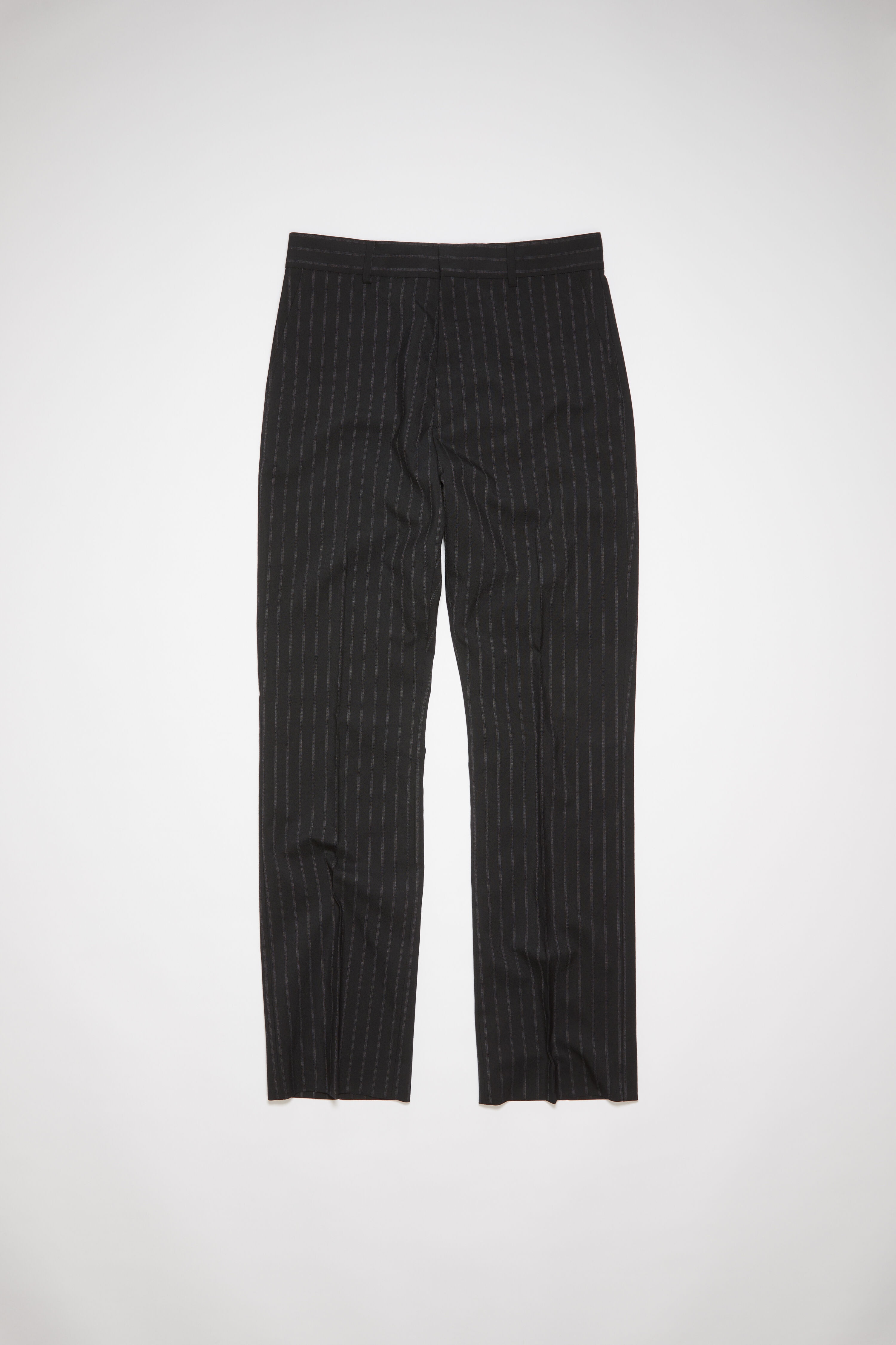 Tailored wool blend trousers - Black/grey - 6