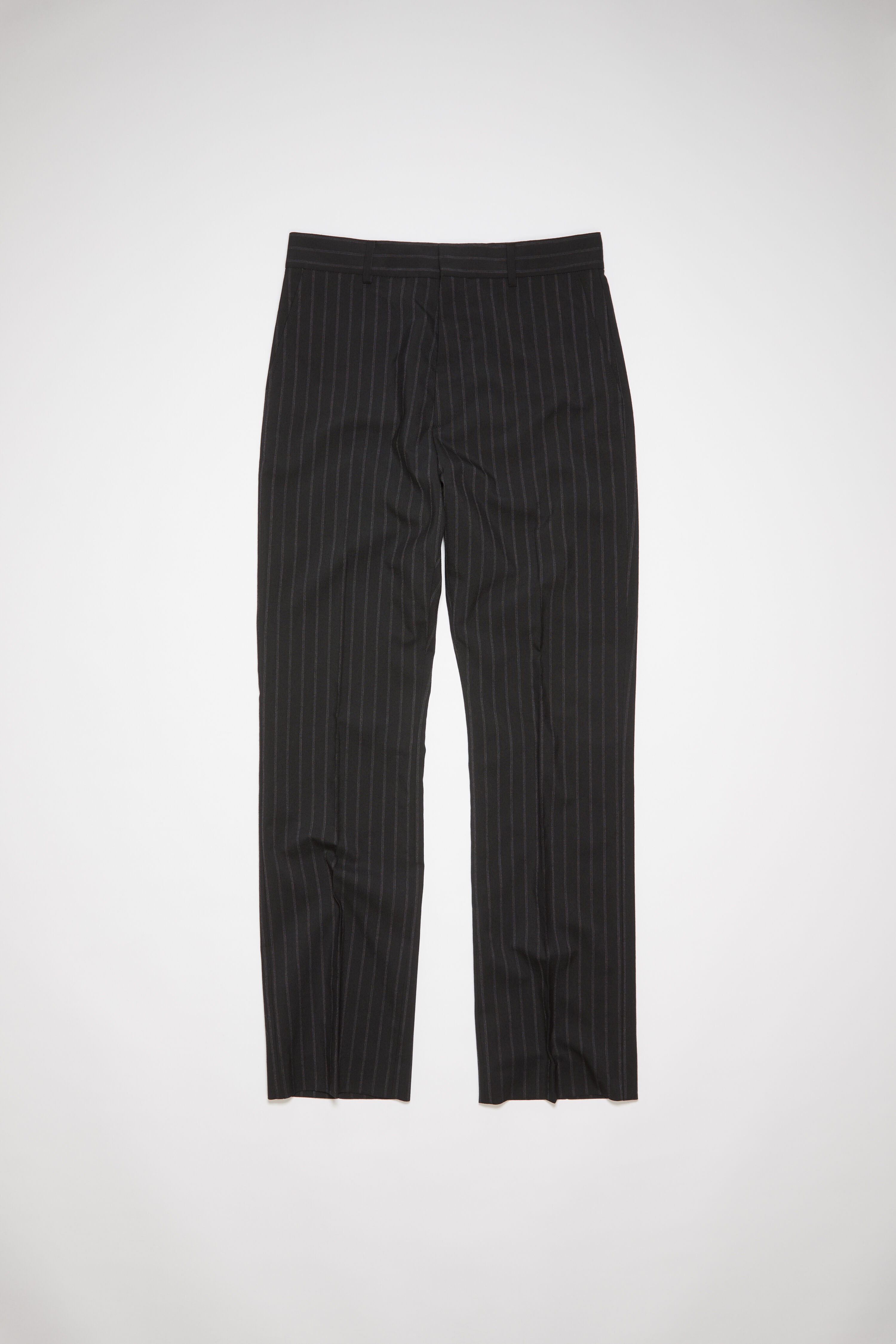 Tailored wool blend trousers - Black/grey