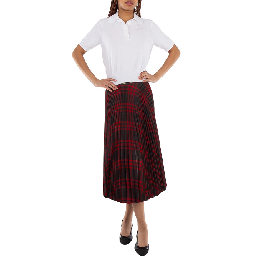 Burberry Check Pattern Pleated Skirt - 6