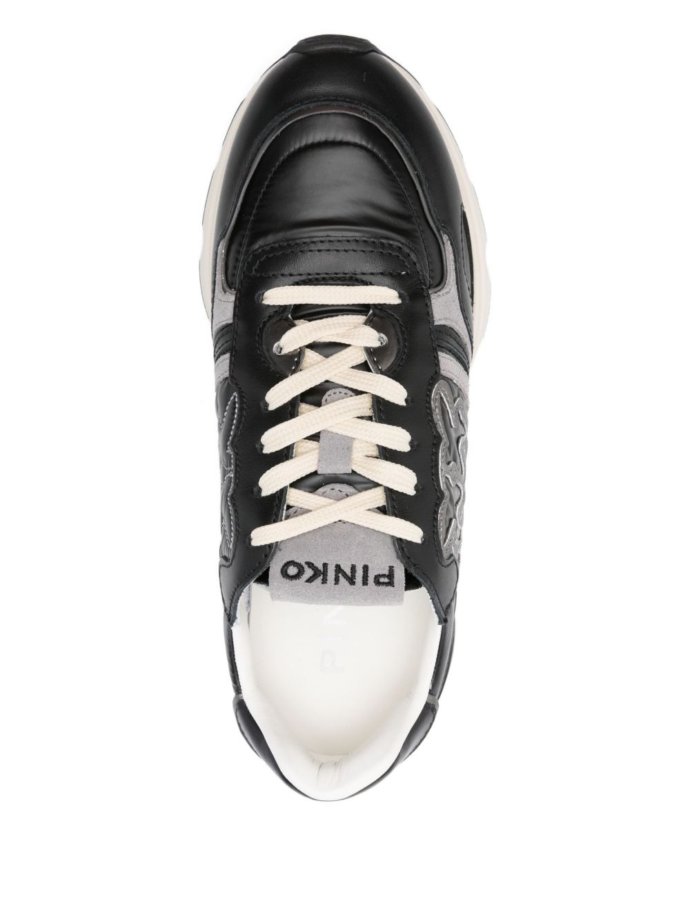 leather logo-detail sneakers - 4