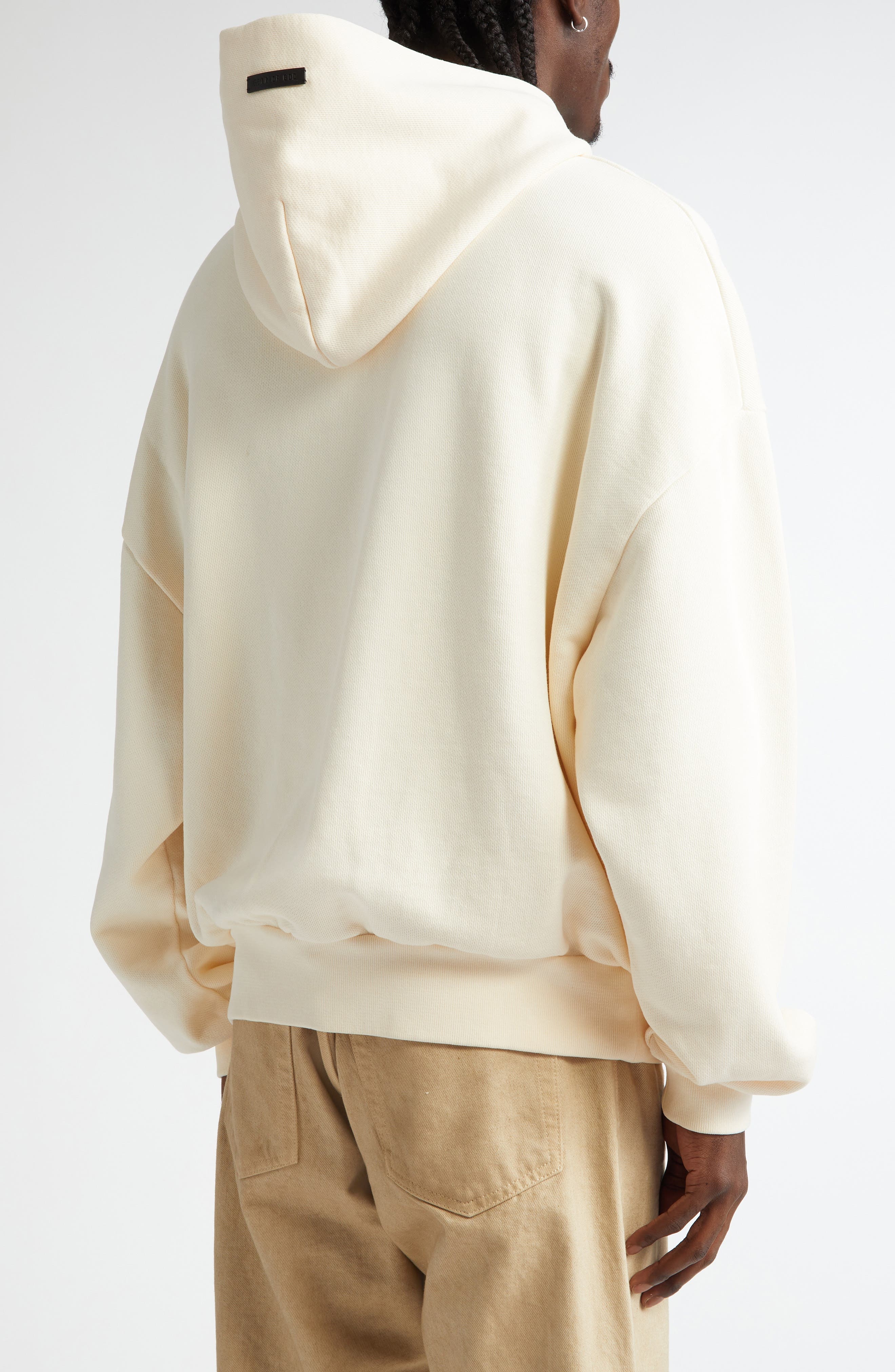 Fear of God Cotton French Terry Logo Hoodie in White at Nordstrom - 3