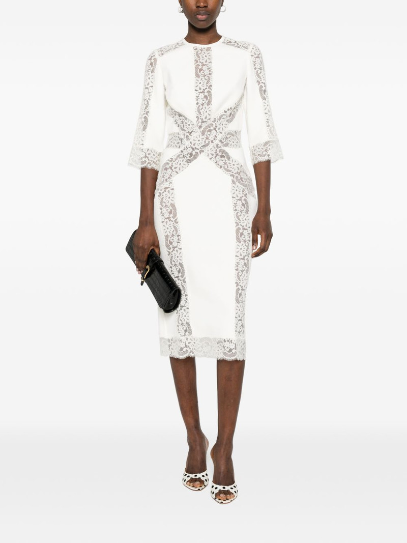 ELIE SAAB lace-panel midi dress outlook