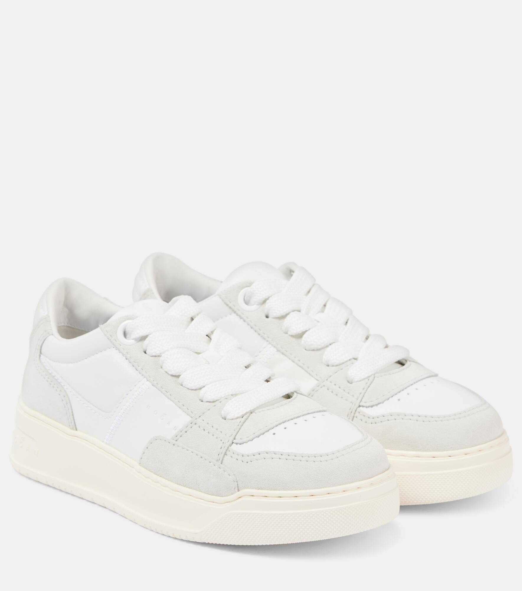 H667 suede-trimmed leather sneakers - 1