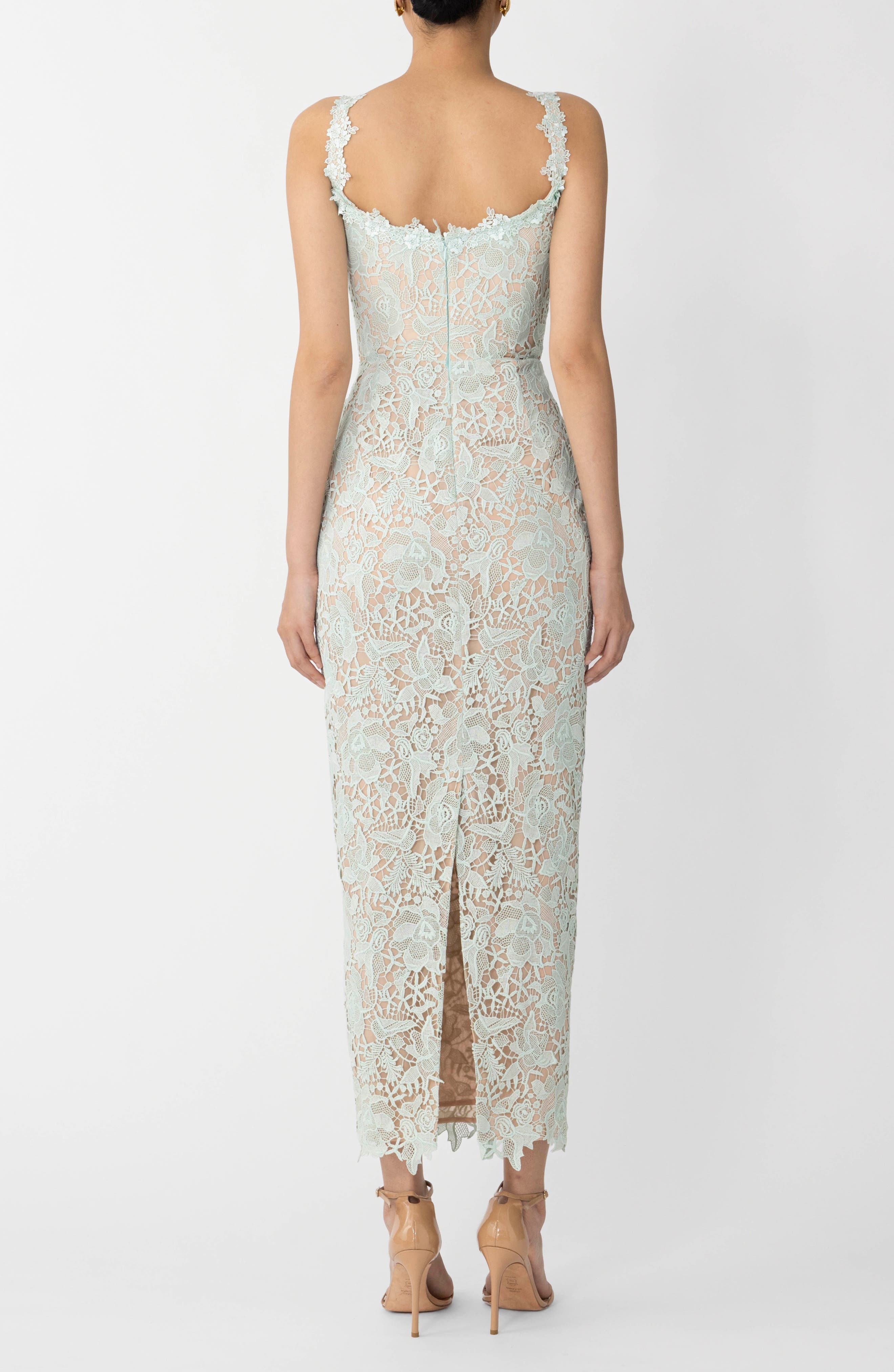 SAU LEE Coraline Floral Lace Cocktail Dress in Seafoam at Nordstrom - 2