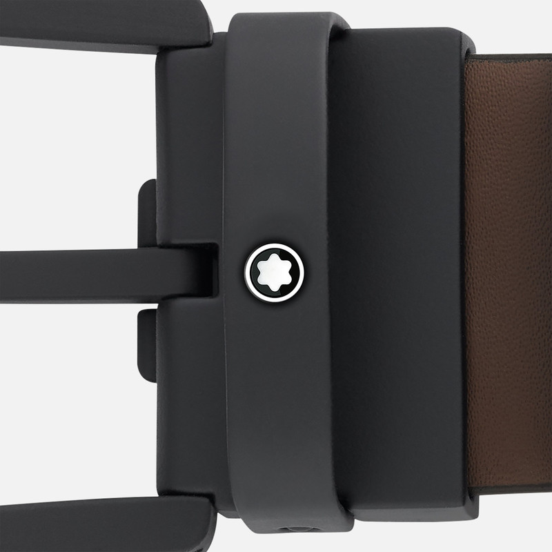 Horseshoe buckle brown 35 mm leather belt 3