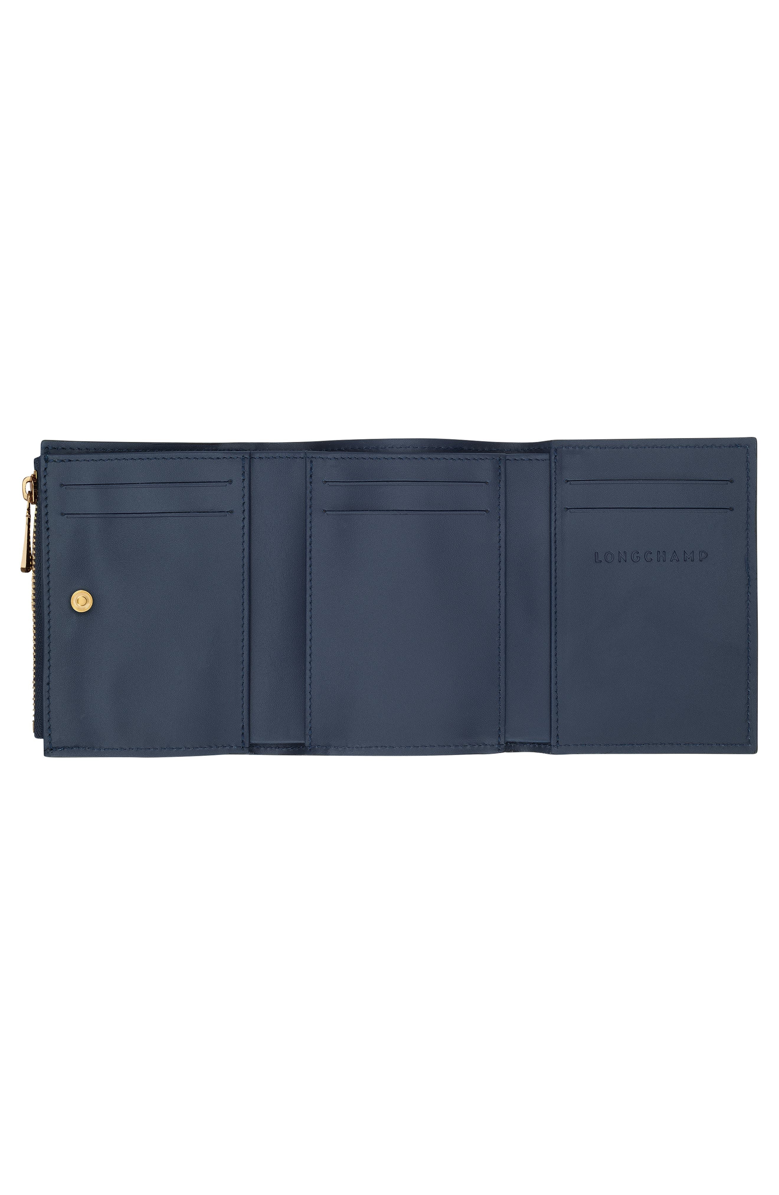 Longchamp Compact Épure Timeless Leather Trifold Wallet in Navy at Nordstrom - 2