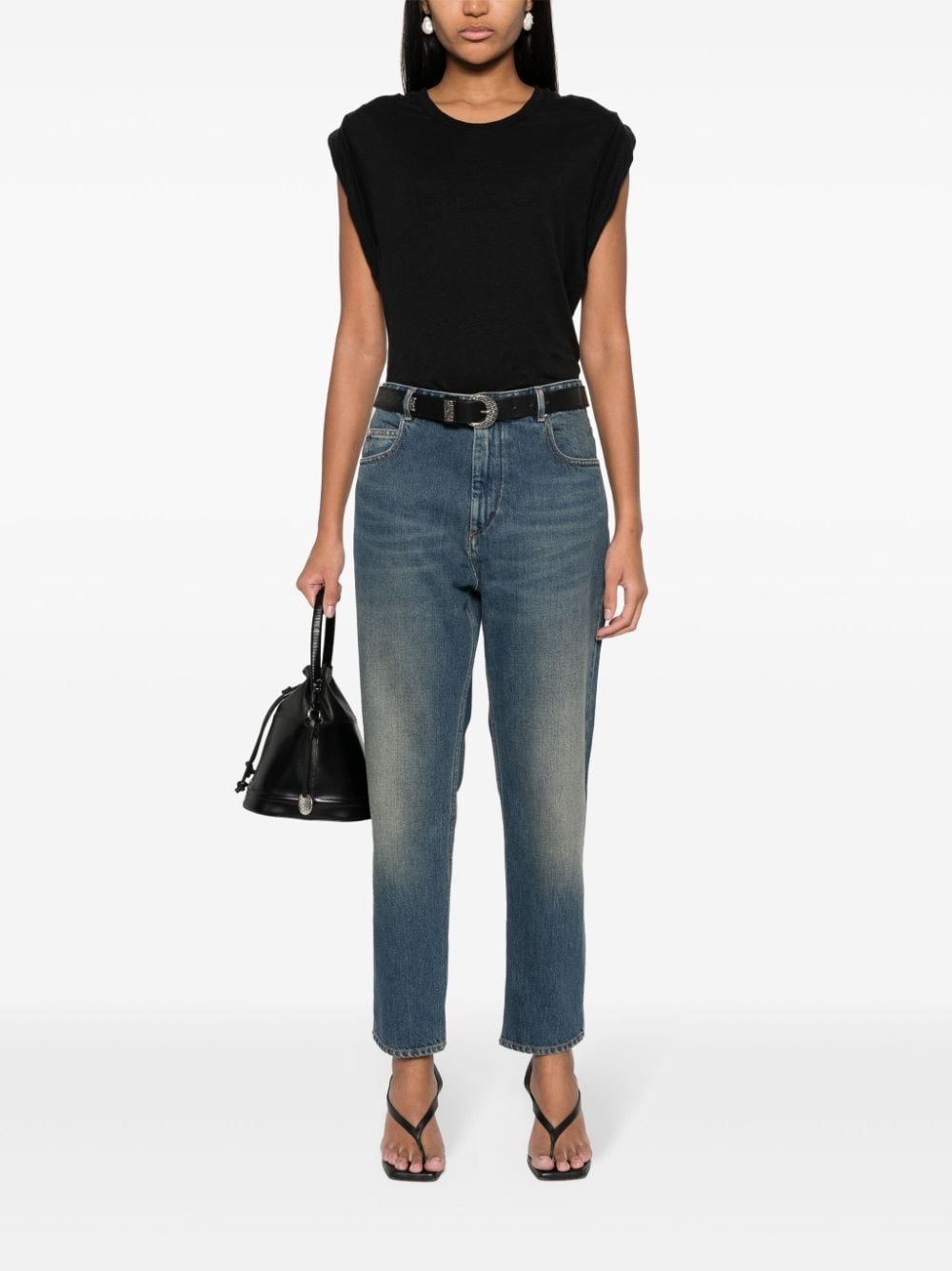 logo-patch tapered jeans - 2