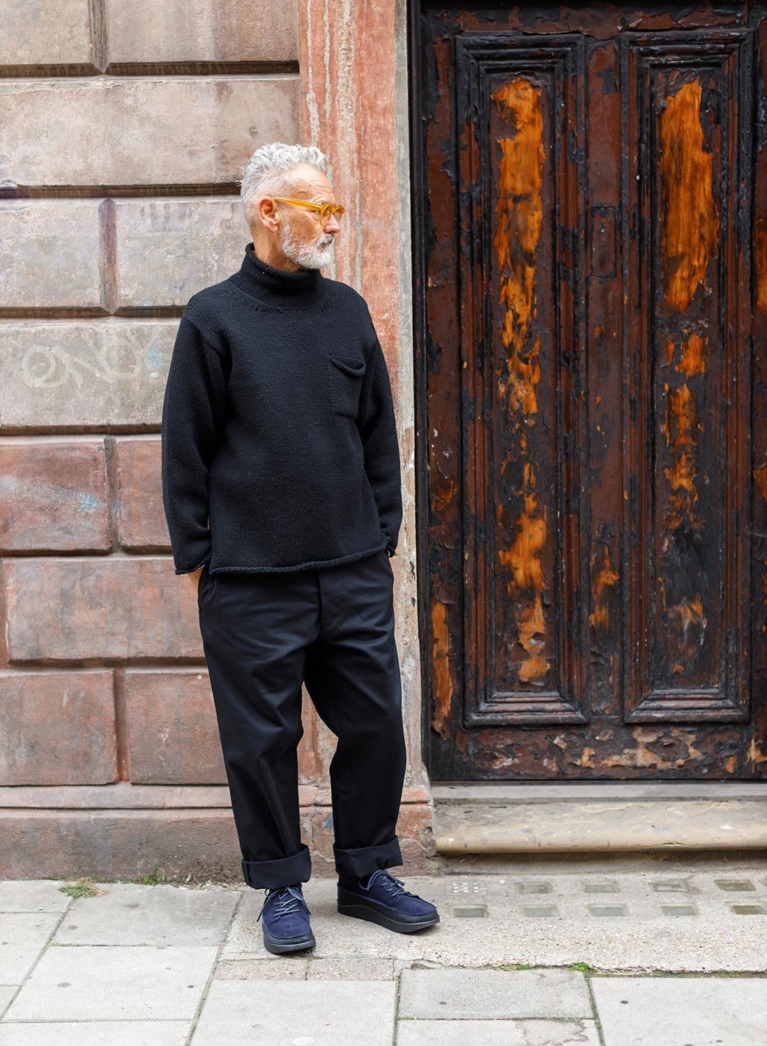 Nigel Cabourn Farm Pant Cavalry Twill in Black | REVERSIBLE