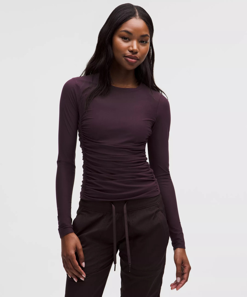 Mesh Ruched Long-Sleeve Shirt 1