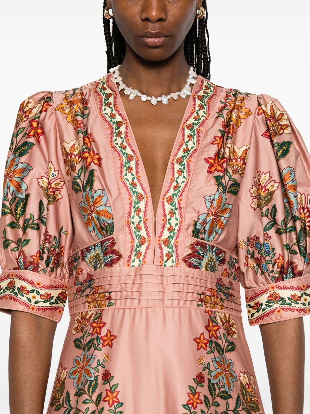 short-sleeve maxi dress - 5