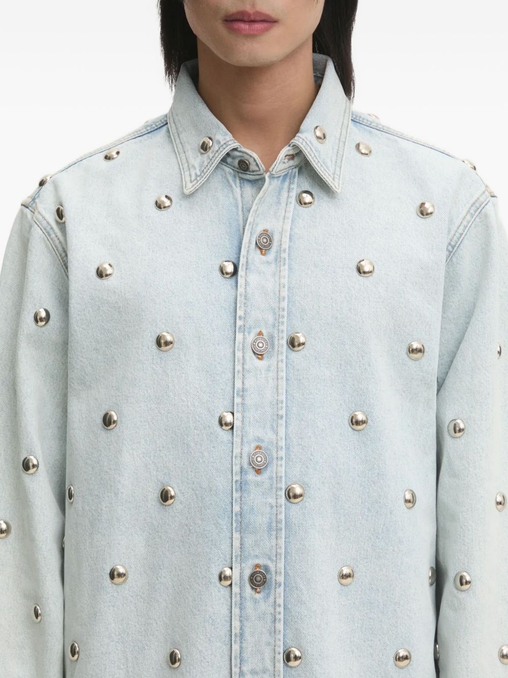 studded denim shirt - 5