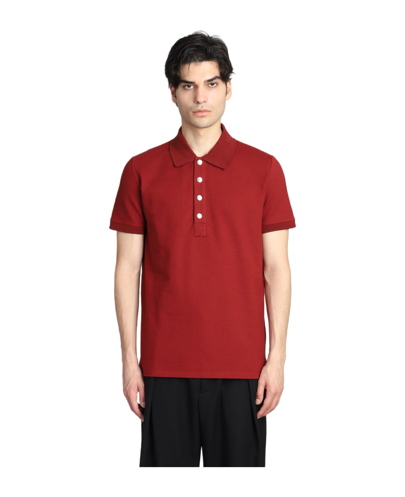 Polo In Bordeaux Cotton - 1