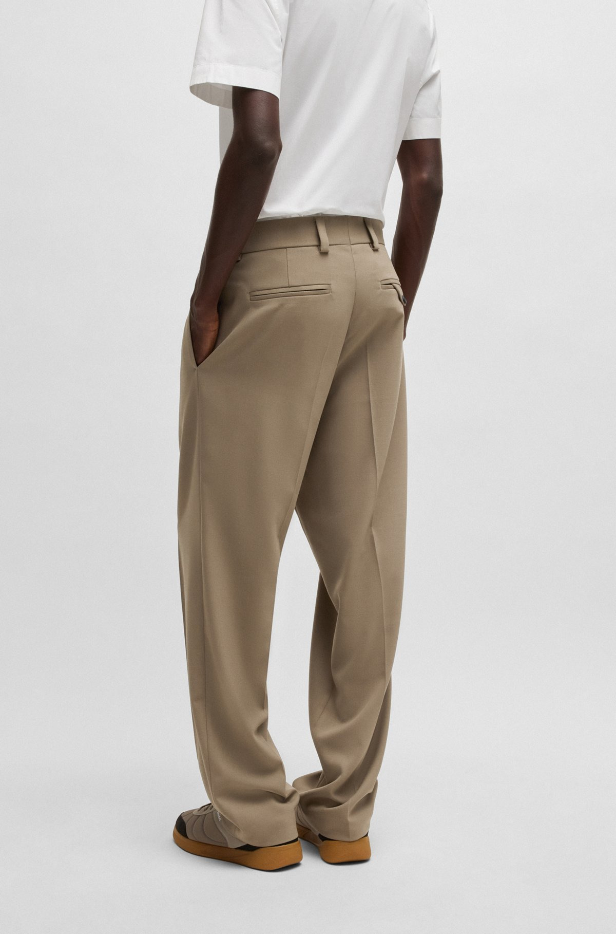 MODERN-FIT TROUSERS IN STRETCH TWILL WITH FRONT CREASE - 4