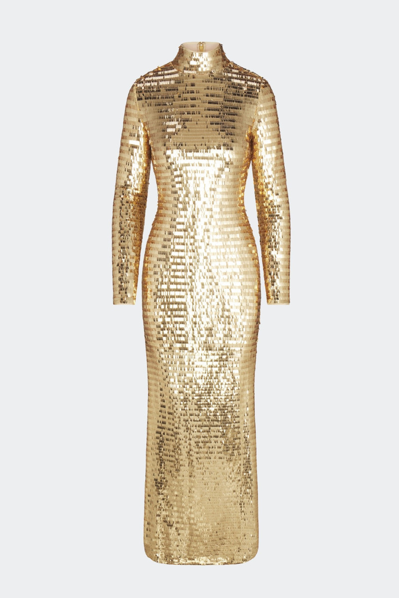 Sequin Sculpty Dress In Star Gold 1
