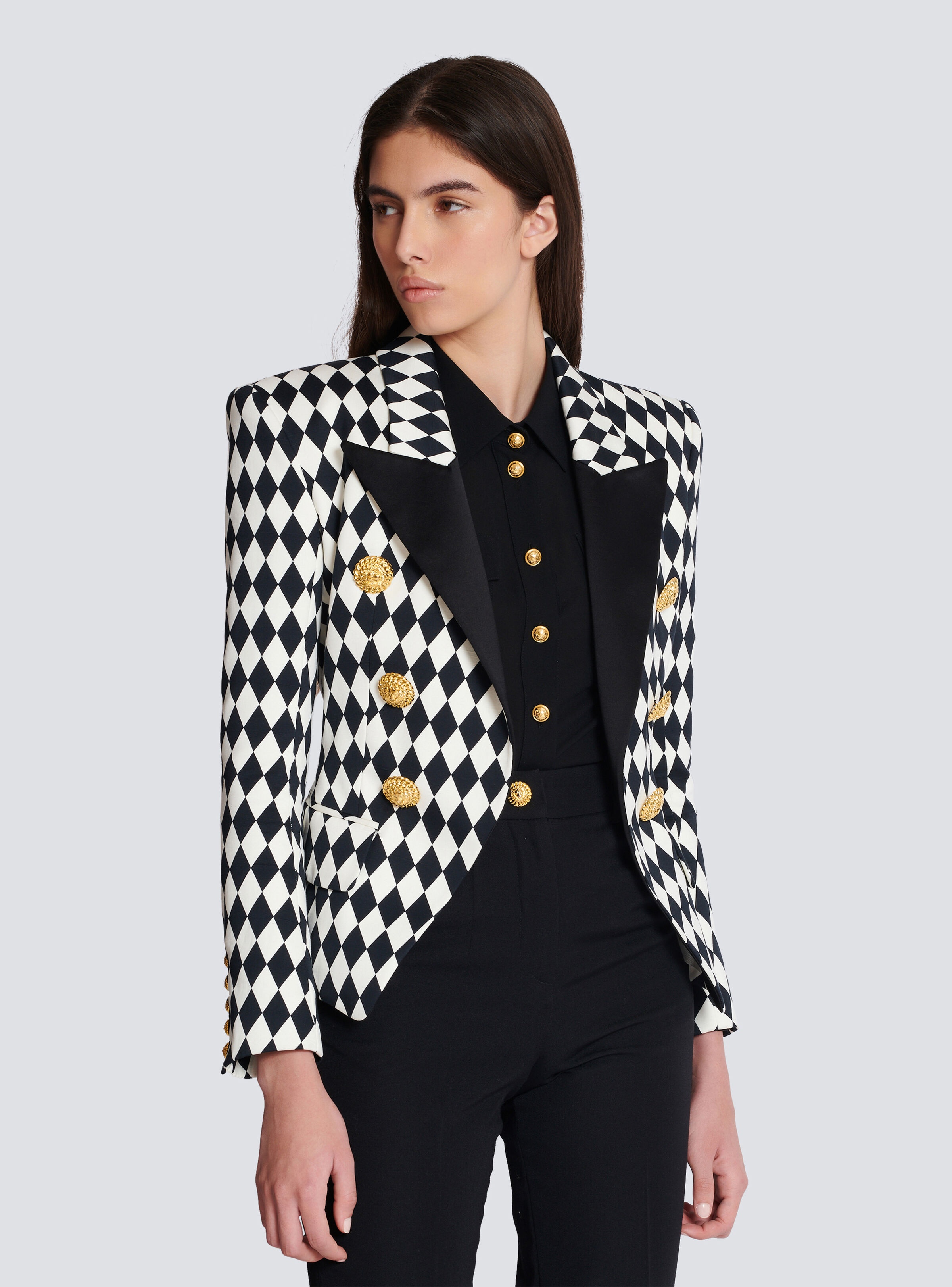 6-button Diamond crepe jacket - 7