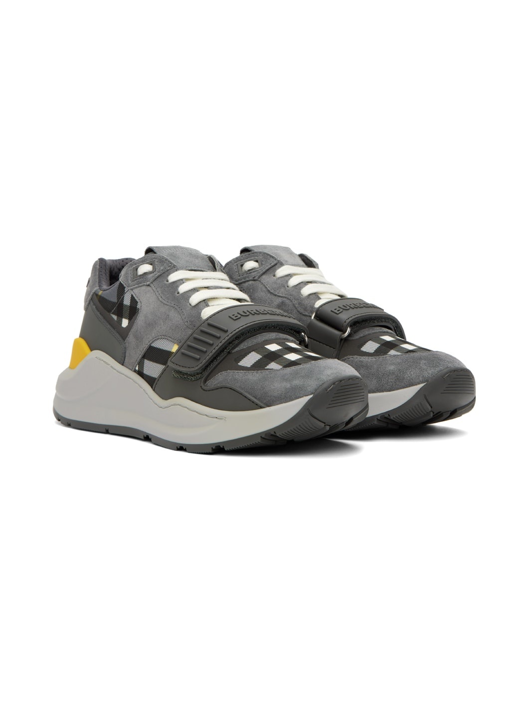 Gray Vintage Check Sneakers - 4