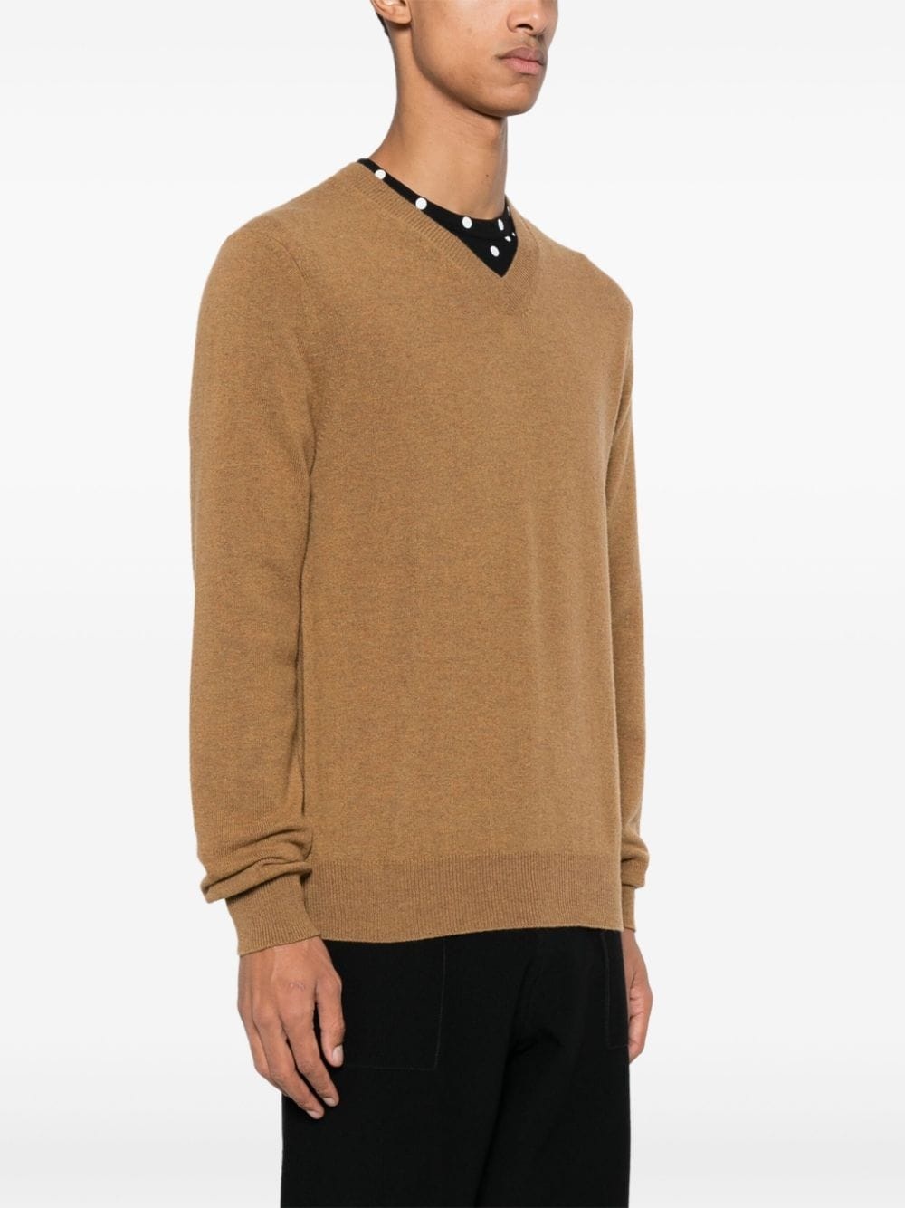 logo-appliqué wool jumper - 3