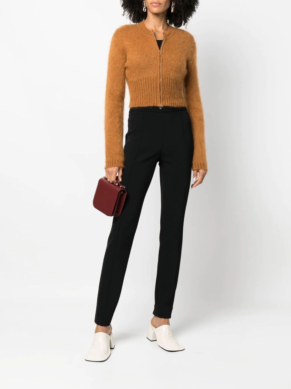 bi-stretch crepe slim trousers - 2