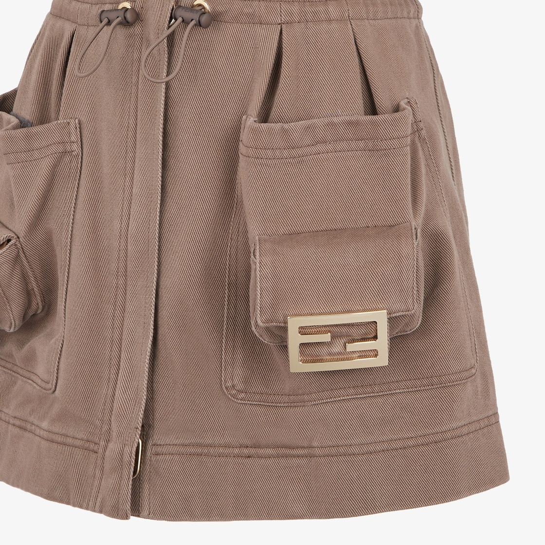 Brown drill skirt - 3