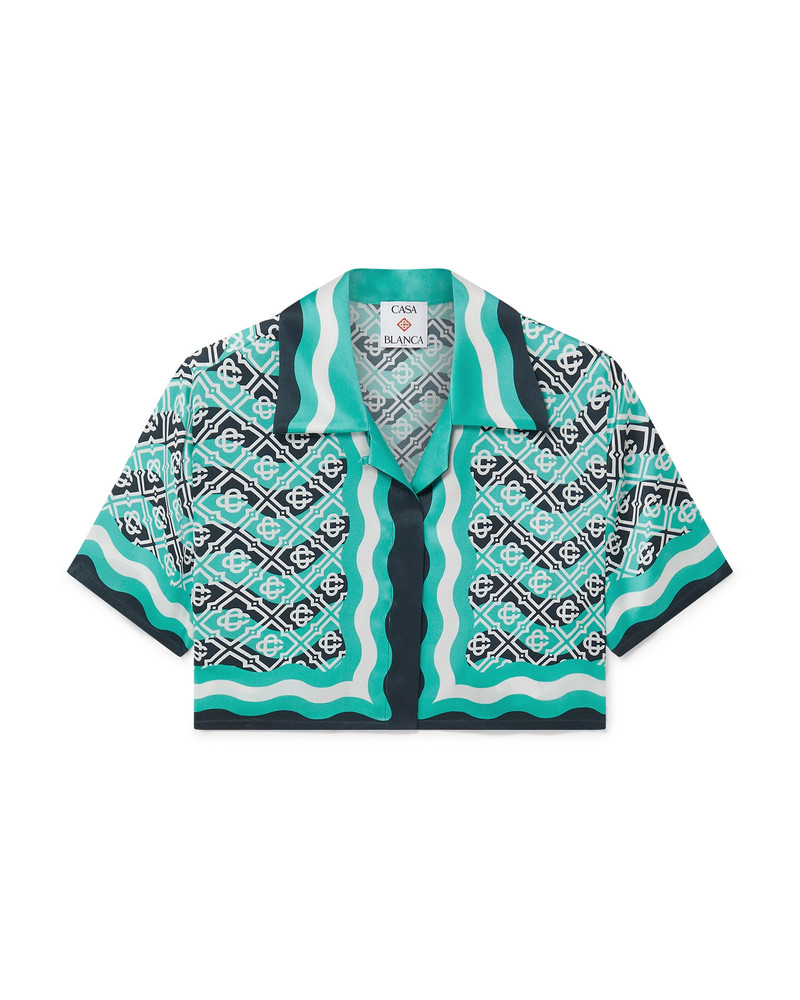 Monogram Wave Cropped Silk Shirt | Casablanca Paris 1