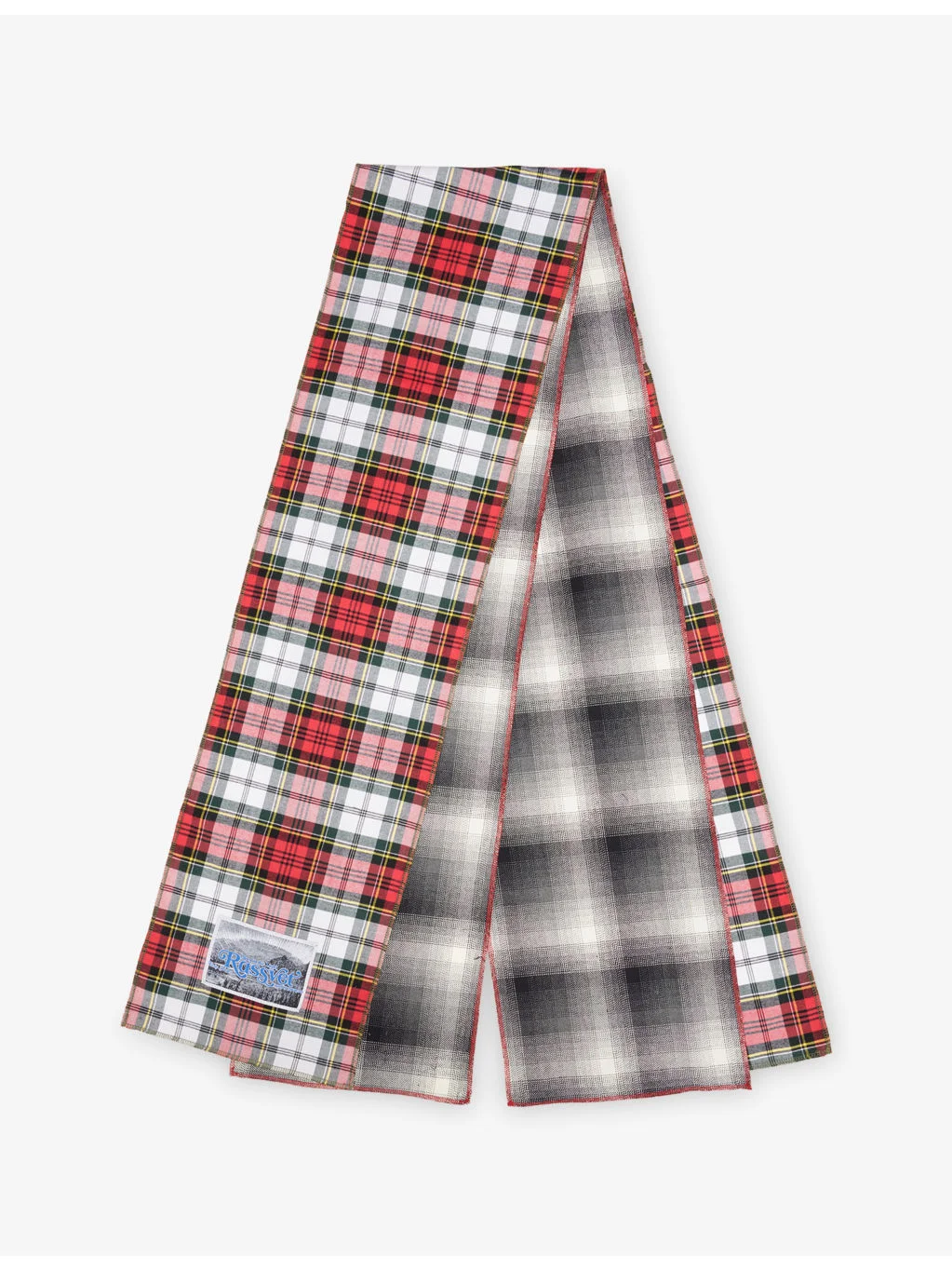 Double Check-Print Cotton-Poplin Scarf - 1