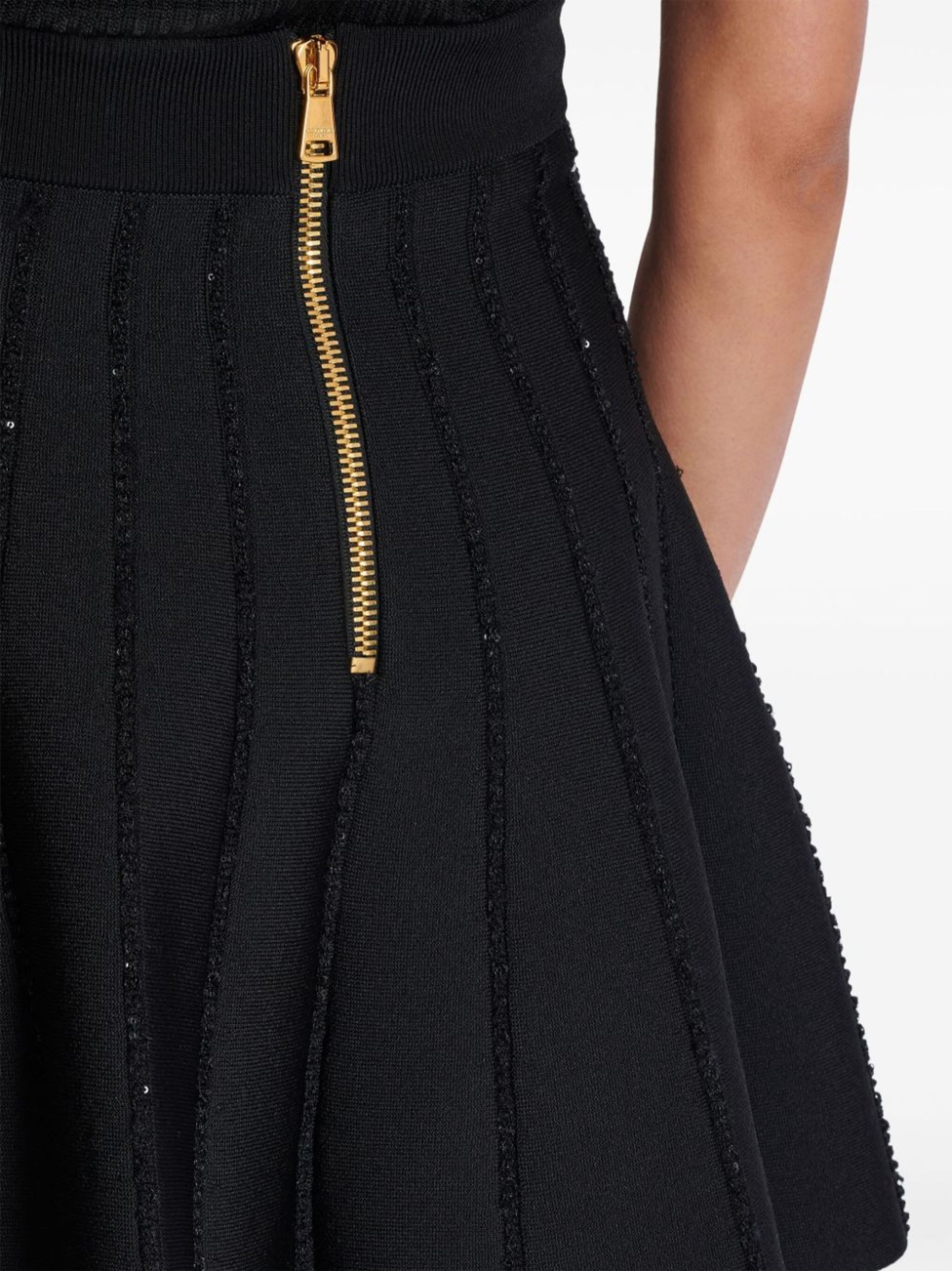 ミニスカート Balmain Flared Mini Skirt With Sparkly Striped Design Balmain Sparkly-Stripes A-Line Mini Skirt | brownsfashion