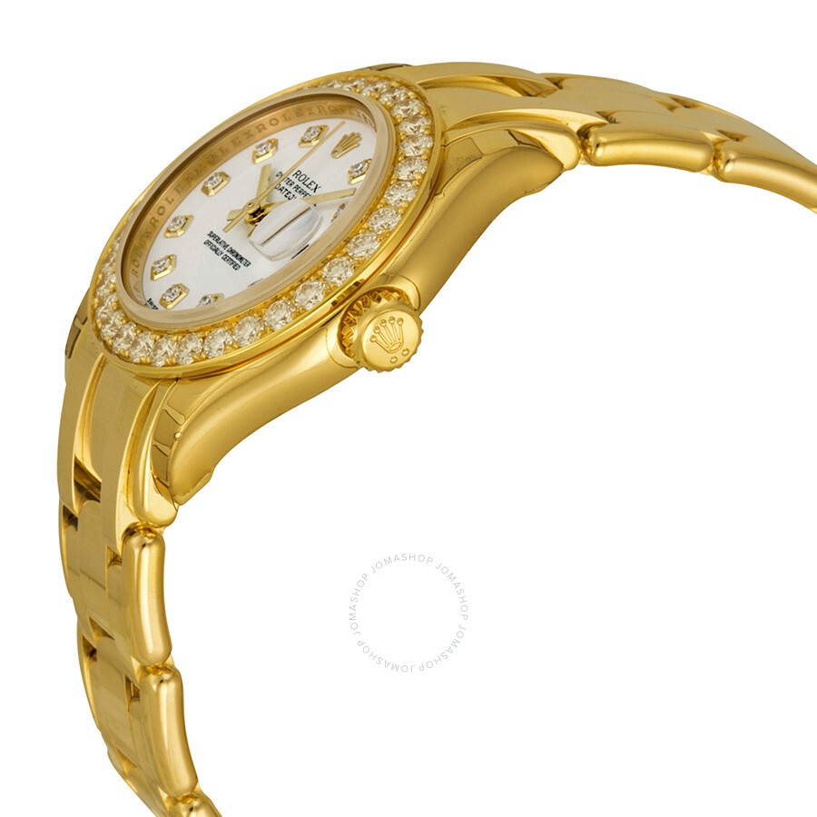 Rolex Lady-Datejust Pearlmaster White Diamond Dial 18K Yellow Gold Automatic Ladies Watch 80298WDPM - 2