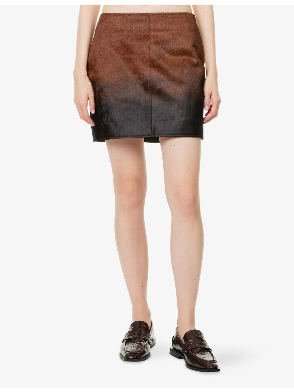 Salil Slim-Fit Leather Mini Skirt - 3