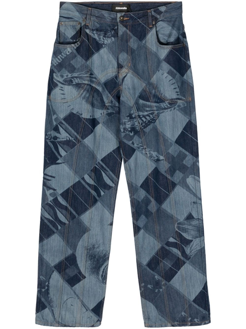 low-rise straight-leg jeans - 1