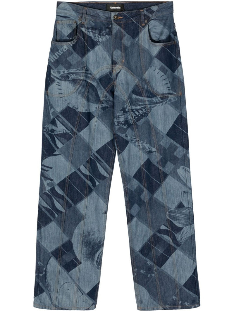low-rise straight-leg jeans 1