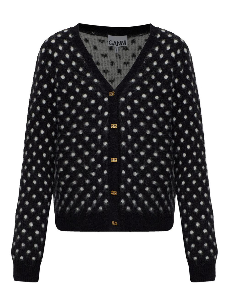 polka dot button-up cardigan 1