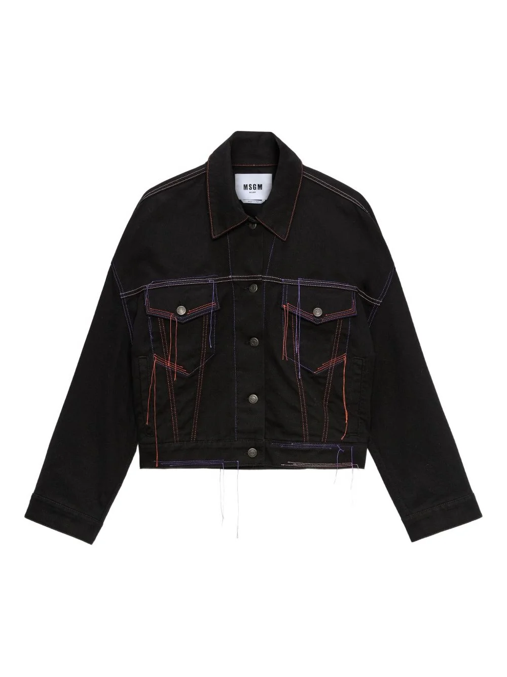 topstitching denim jacket - 1