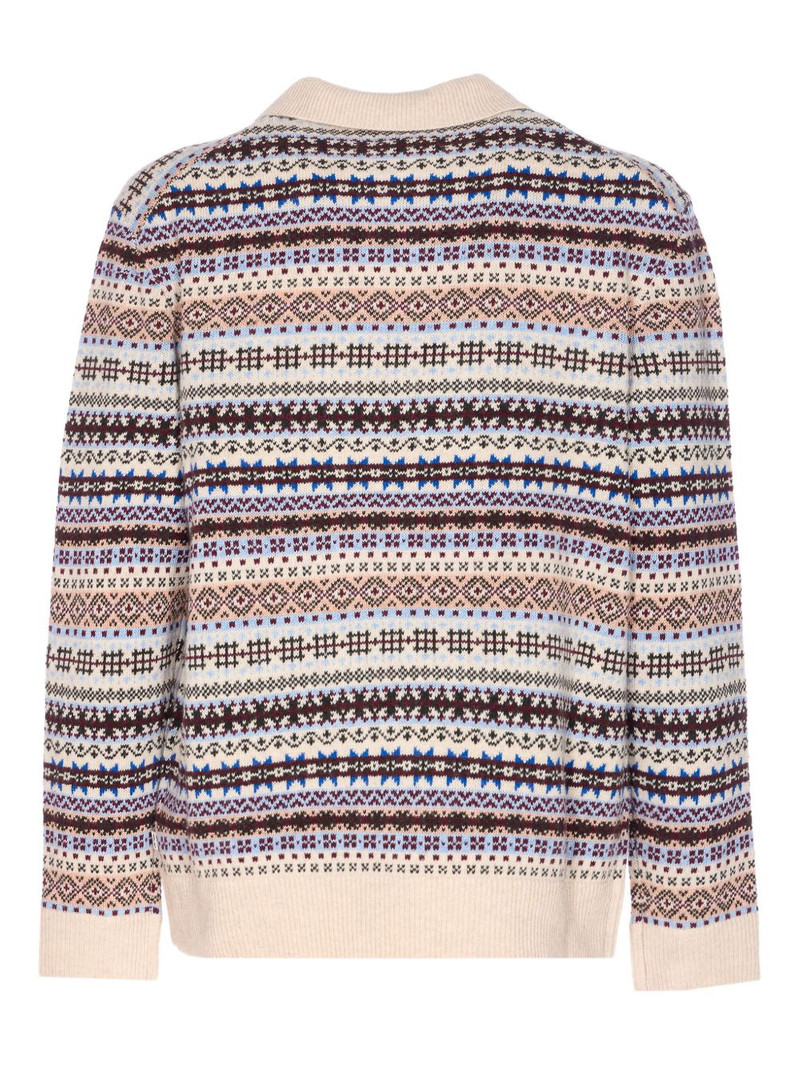 NN07 fair isle-knit long-sleeved polo shirt outlook